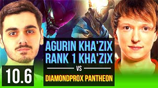 Agurin KHAZIX vs Diamondprox PANTHEON JUNGLE  Rank 1 KhaZix Rank 5  EUW Challenger  v106 [upl. by Murat811]