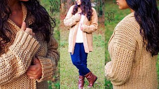 Free Crochet Cardigan Pattern for Beginners Comfy Cozy Cardigan [upl. by Akciret]