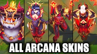 All New Arcana Skins Spotlight  Lucian Camille Xerath Tahm Kench League of Legends [upl. by Atalya955]