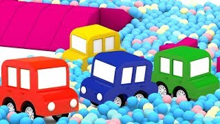 4 coches coloreados Juegos para niños Dibujos animados [upl. by Solotsopa664]