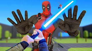 LIGHTSABER Slices Through Deadpool  Bonelab Mods [upl. by Naz]