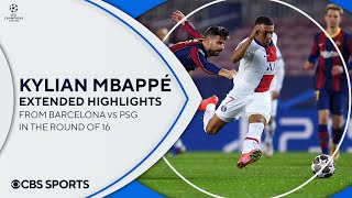 Kylian Mbappé Extended Highlights from Barcelona vs PSG  Round of 16  UCL on CBS Sports [upl. by Bandler561]