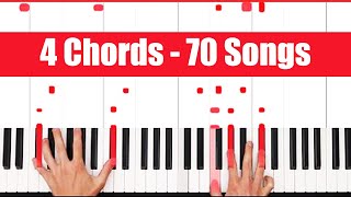 Four Chords Piano Play 70 Songs in 6 Minutes Using The Same Chords [upl. by Alber351]