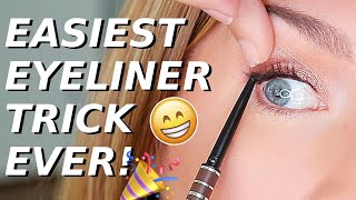 Eyeliner Trick For Hooded Downturned Aging Eyes  Quick EASY Eye Lift [upl. by Assirolc]