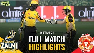 PSL 2019 Match 21 Peshawar Zalmi v Islamabad United  PEL Full Match Highlights [upl. by Inman599]