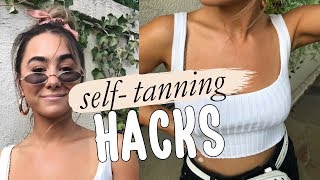 SELF TANNING HACKS TIPS amp TRICKS  Julia Havens [upl. by Trotter]