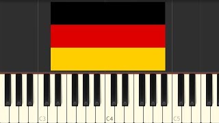 Deutschlandlied  German National Anthem Piano Tutorial Synthesia [upl. by Ihpen]