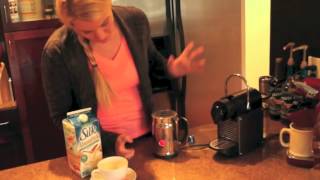 Nespresso Aeroccino Plus Frother Review Frothing Almond Milk [upl. by Suoicul]