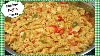 ONE POT Chicken Fajita Pasta  Leftover Rotisserie Chicken Recipe [upl. by Lorimer]