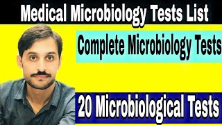 Medical Microbiology Tests List  20 Important Tests [upl. by Gerianna]