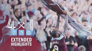 EXTENDED HIGHLIGHTS  WEST HAM UNITED 41 LEICESTER CITY [upl. by Ylam]