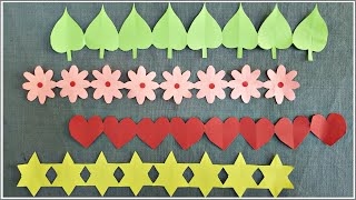 Easy decorative paper chain ideas  DIY Paper cutting decorations  Bulletin board border design [upl. by Liebowitz561]