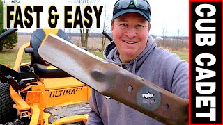 HOW TO CHANGE BLADES ON A CUB CADET ULTIMA ZT1 MOWER EASY TO DO [upl. by Lane]