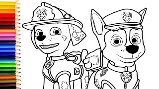 PAW PATROL  1 Ausmalbilder  Malvorlagen für Kinder mit farbigen Markern [upl. by Aissyla275]