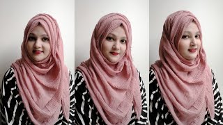 Everyday Formal Hijab Style with crinkle Hijab 2020Step by Step Tahmina Shova❤ [upl. by Rahm]