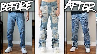 DIY  Custom WhoDecidesWar FULLY DISTRESSED Denim Jeans  JULIUS [upl. by Leyameg832]