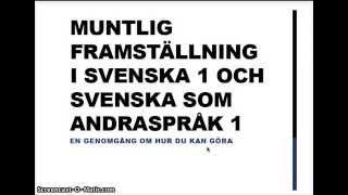 Muntlig framstaÌˆllning SVE 1 och SVA 1 [upl. by Nednal]