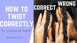 How To Twist Natural Hair Properly for Twist Outs [upl. by Ahcilef370]