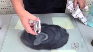 Glass grinding with silicon carbide by hand [upl. by Arodnap]