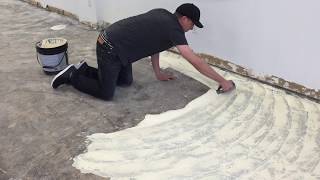 Spreading glue How to glue down carpet [upl. by Cinda]