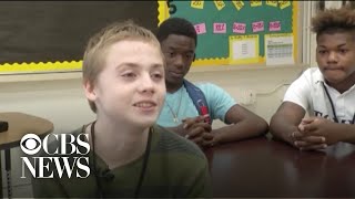 Freshman bullied for wearing same clothes every day gets gift from classmates [upl. by Hadleigh551]