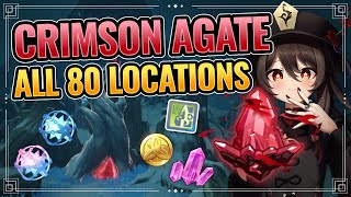 All 80 Crimson Agates Locations WITH TIMESTAMPS  DETAILED GUIDE Genshin Impact Dragonspine [upl. by Schram]