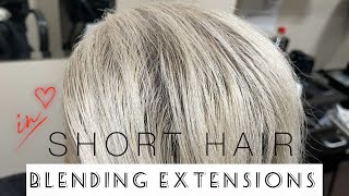 HOW TO BLEND EXTENSIONS ON SHORT HAIR [upl. by Eidde957]