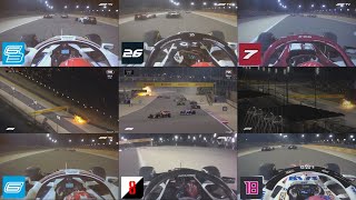 Romain Grosjeans Terrifying Crash Multiple Angles  F1 Bahrain2020 [upl. by January]