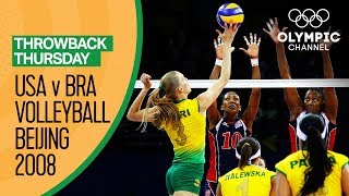 Brazil Women beat USA for their first Volleyball Gold  Beijing 2008  Throwback Thursday [upl. by Truda331]